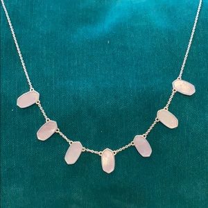 Kendra Scott Meadow Light Blue MOP/Rhodium Necklace